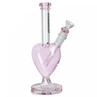 Red Eye Glass 10 Inch Heart Water Pipe -disc