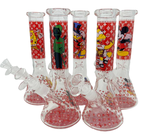 Cartoon with LV Pattern 10 Inch Beaker