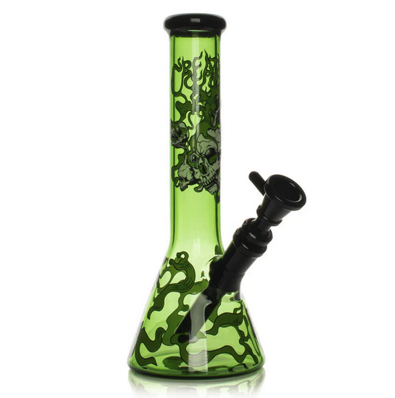 Creature Gear Premium 10” Glow-in-the-Dark Smoking Skulls Water Pipe