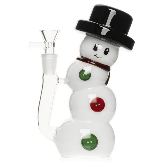 Red Eye Glass 7" Snowman Bubbler