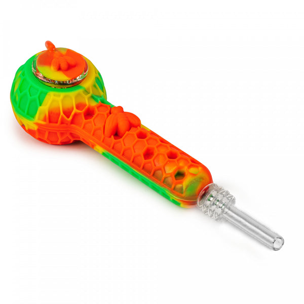LIT Silicone 4.5 Inch Hand Pipe and Nectar Collector