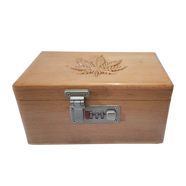 Minimalist Engraved Leaf Lock Box