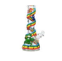 13 Inch 9mm NICE GLASS 3D-Wrap Rainbow Beaker Bong